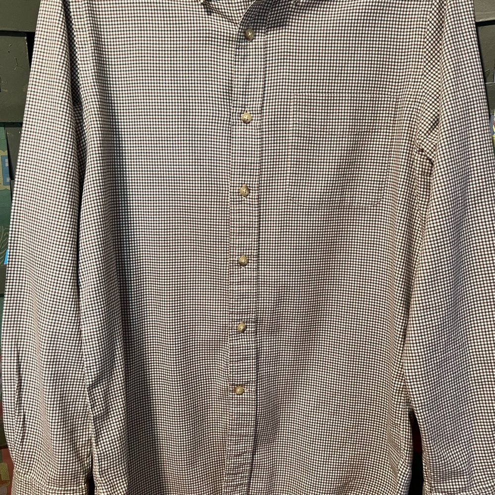 Ralph Lauren Polo Gingham Long Sleeve Men’s Shirt Size Small Maroon,Black,Cream